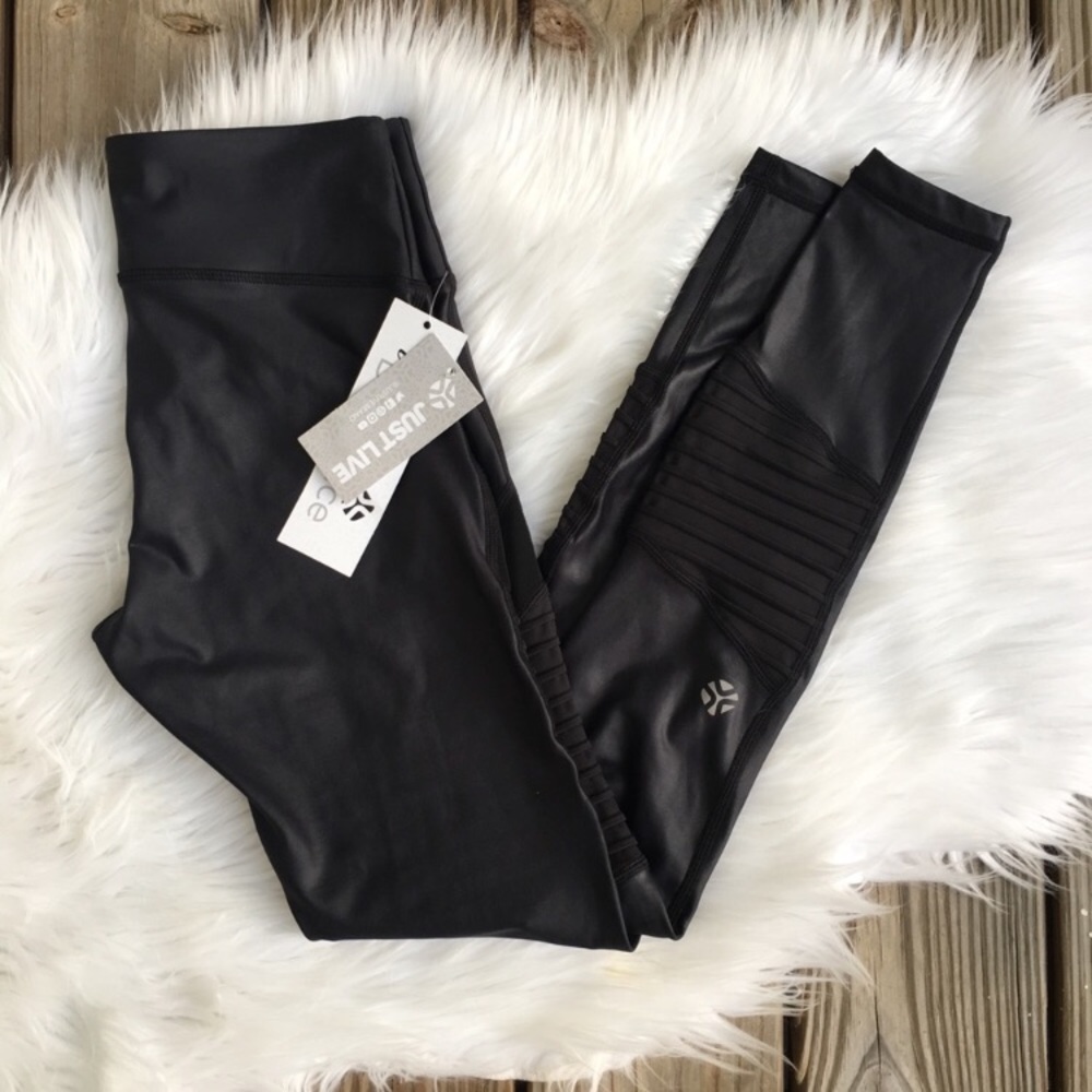 Just Live NWT Moto Mesh Faux Leather Leggings